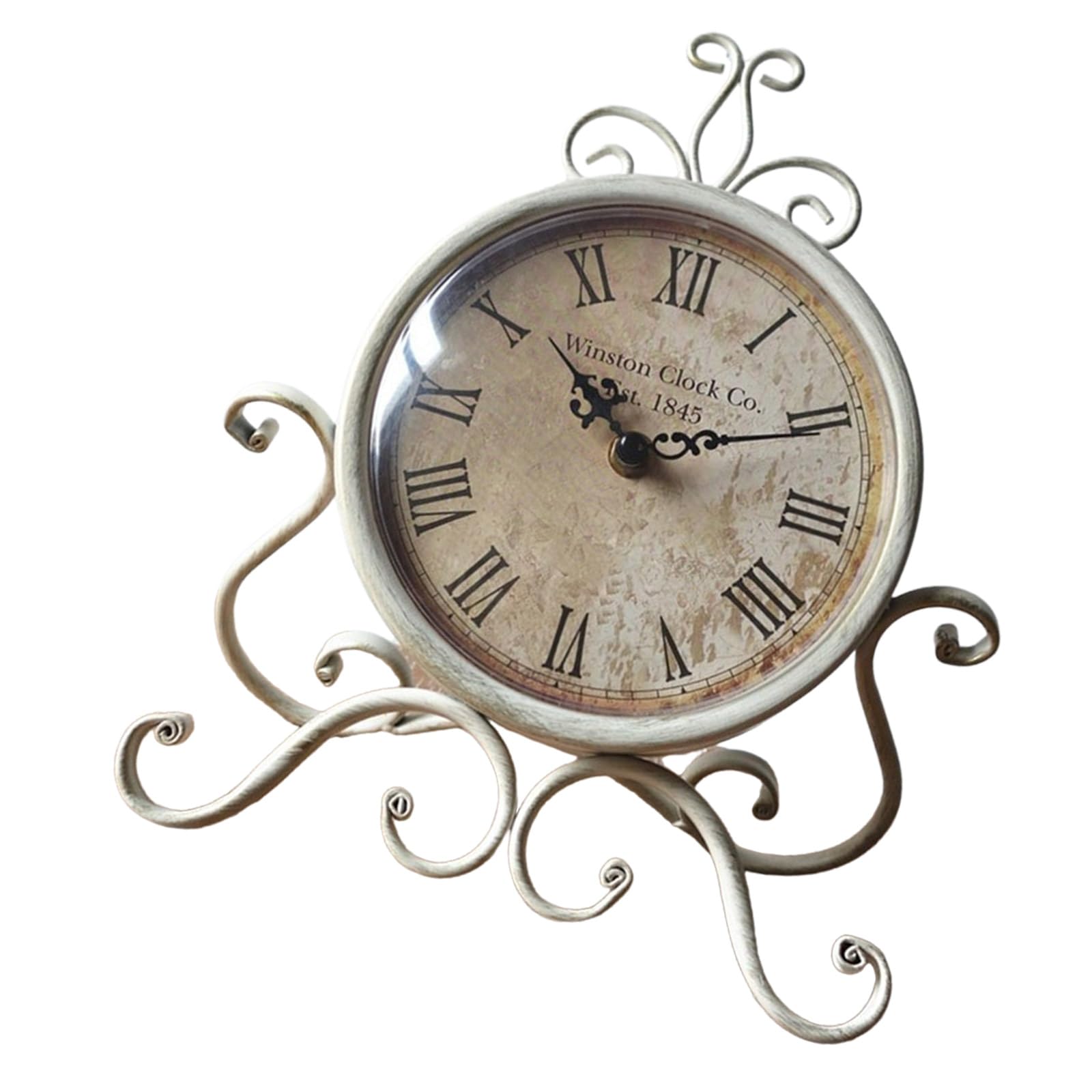 YROHGKPN Tabletop Clock European Vintage Iron Desk for Offices and Living Area Ornament Bookshelves Decoration Vintaged Tabletop