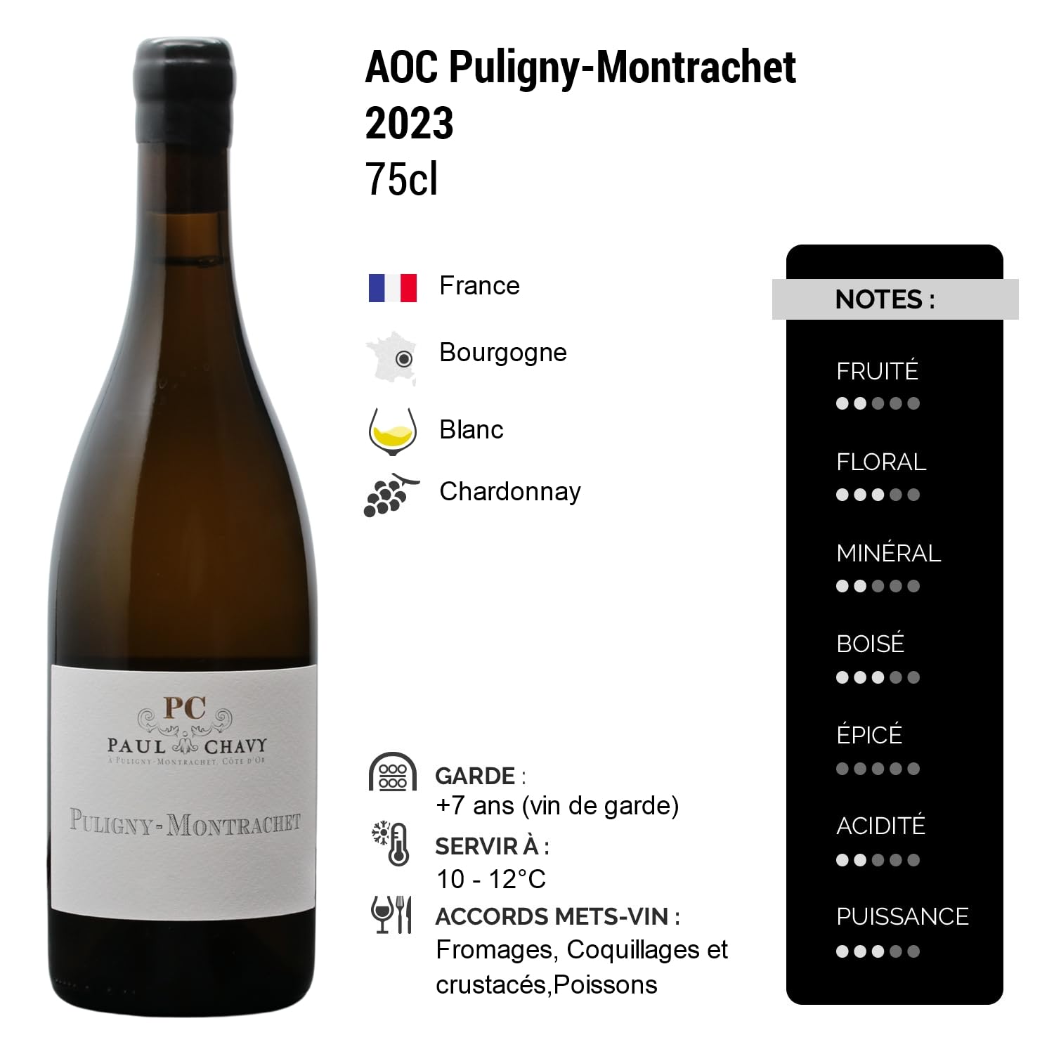 Puligny-Montrachet - Blanc 2023 - Maison Jean-Louis Chavy - Vin Blanc de Bourgogne (75cl)