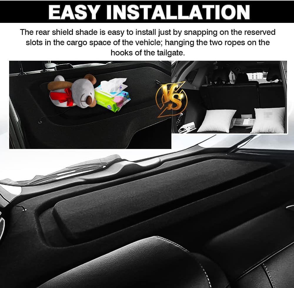 Powerty Cargo Cover for 2012-2017 2018 Ford Focus Accessories Trunk Cover Retractable Trunk Shielding Shade Cargo Luggage Cover Black