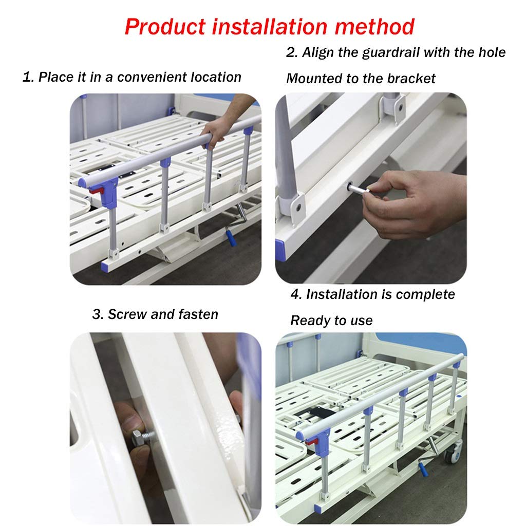 Corrimano Laterale del Letto Parapetto del Letto Maniglia di Assistenza alla Sicurezza Parapetto del Letto Parapetti Anziani Adulti Bambini Pieghevole Ospedale Comodino Maniglione Paraurti Handicap