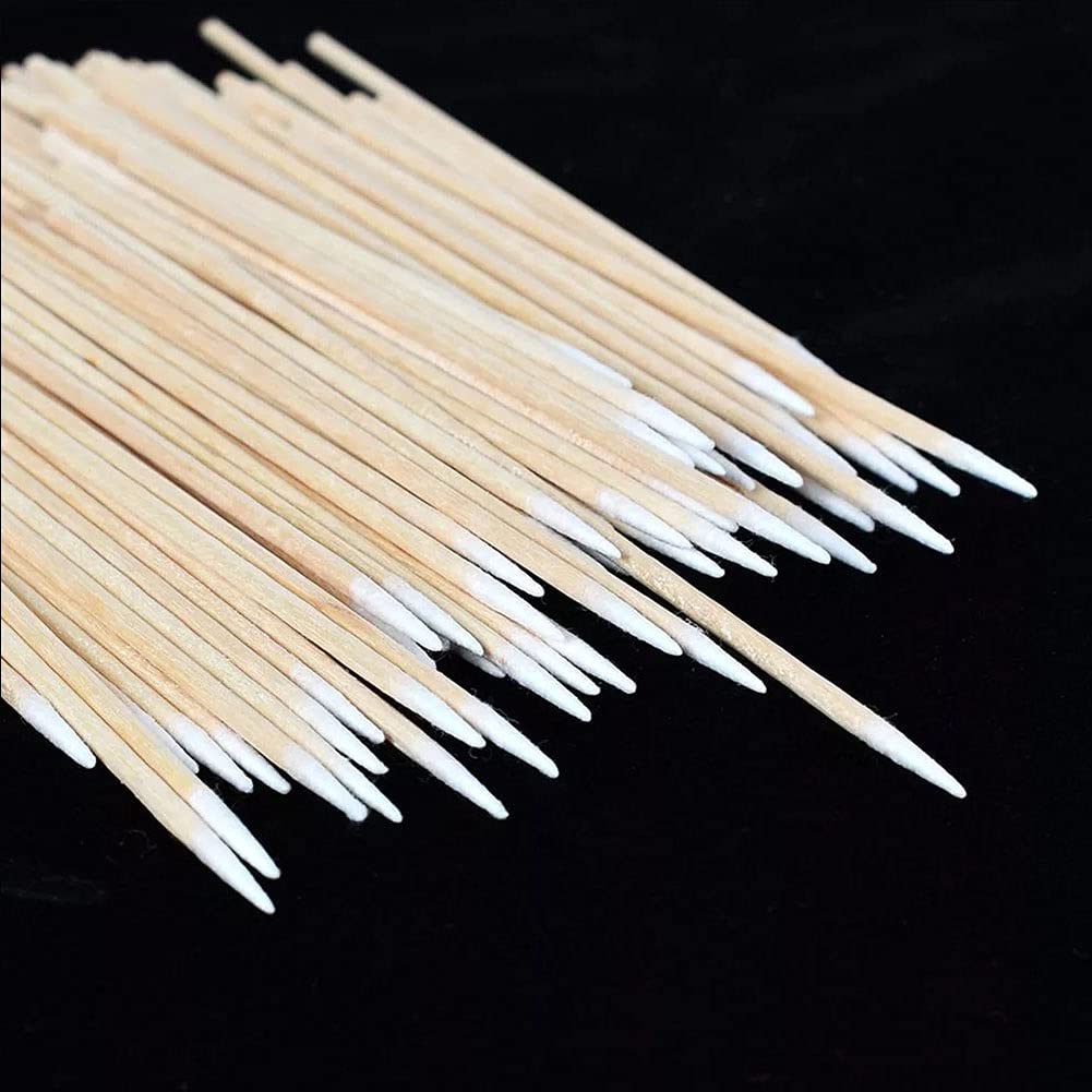 400pcs Microblading Cotton Swab with Wood Handle Small Pointed Tip Head for Eyebrow Tattoo Beauty Make-up Color Nail Seam Dedicated Dirty Picking Sticks - Image 2