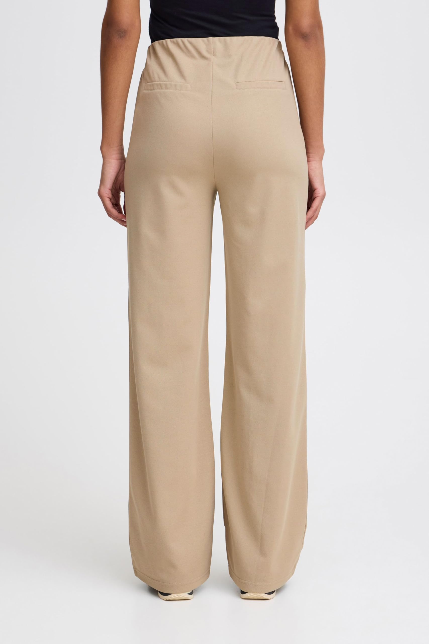 ICHI IHKATINE Damen Hose Stoffhose Pants mit Gummizug Ziernähten Paspeltaschen Regular fit