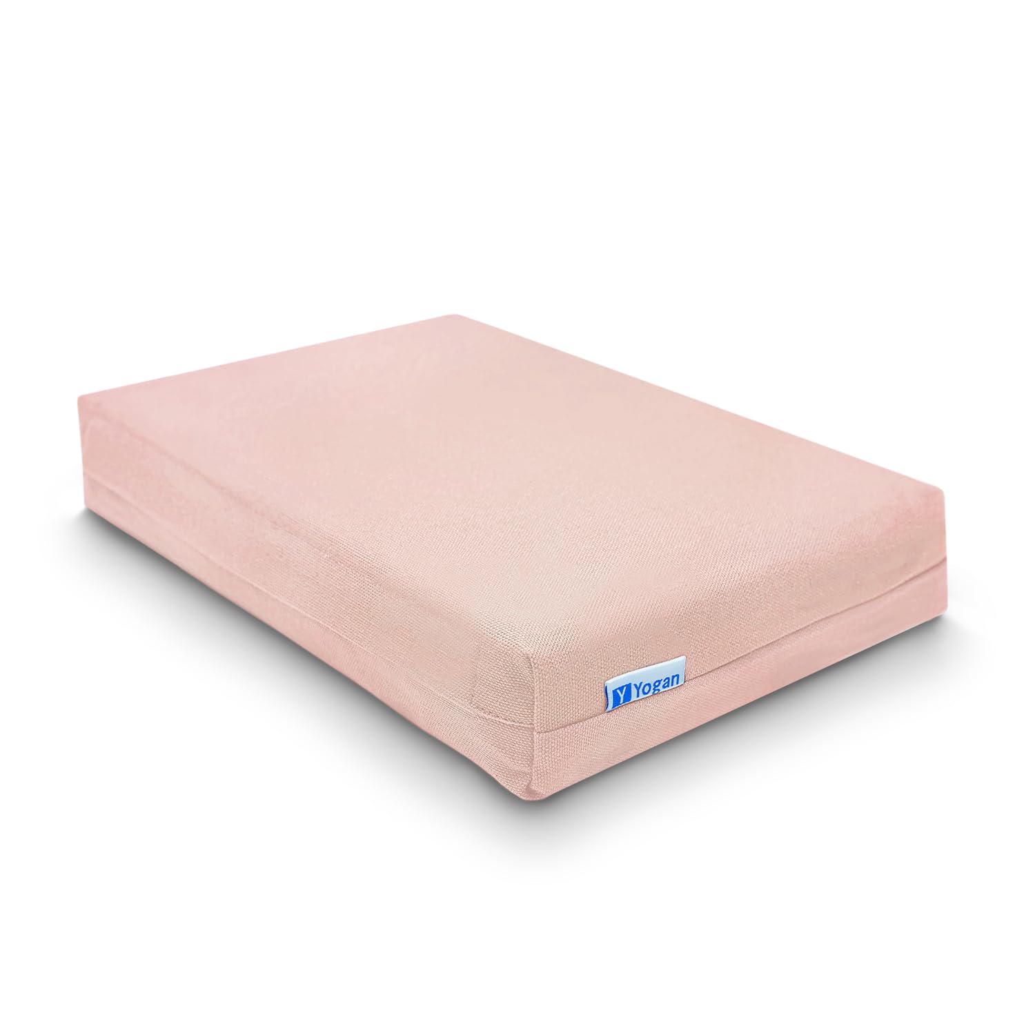 Yogan Head Cushion/Headpad (2") for Yoga/Pilates | Organic Cotton Outer Cover (Removable & Washable)| Inner Cover with Recycled Fiber Filling | 30x20x5 cm (Apricot Pink)