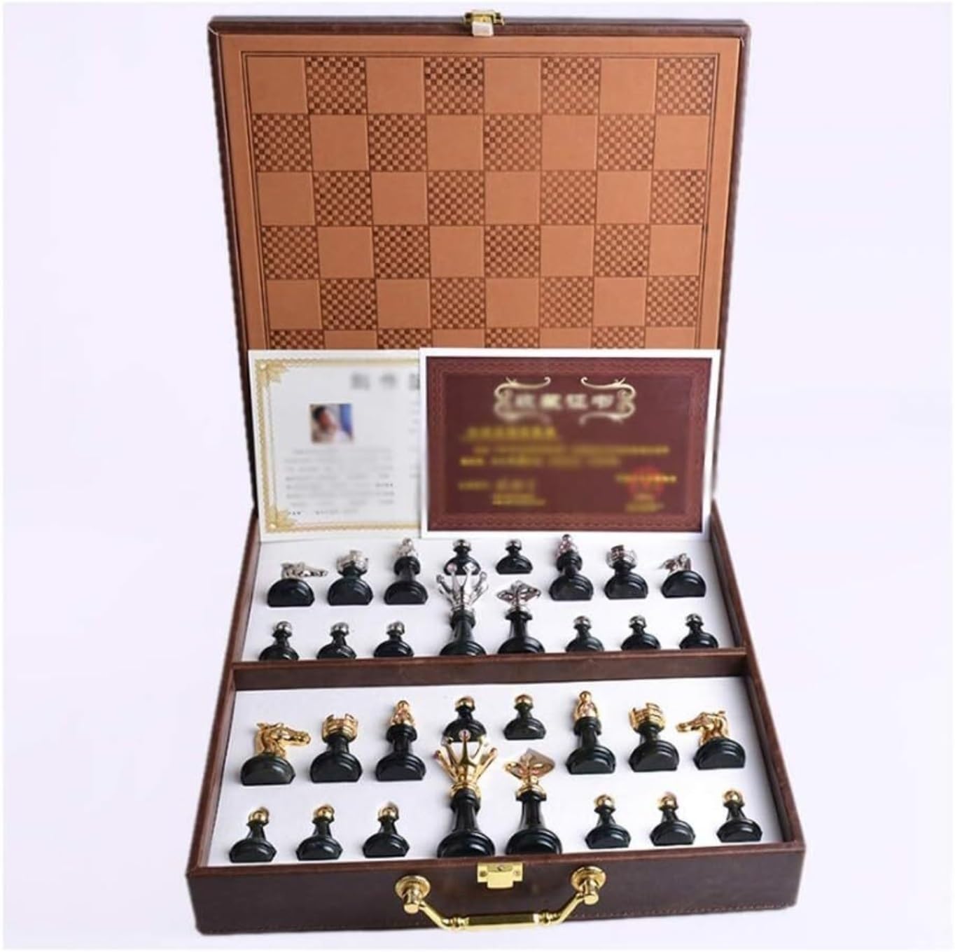 Zestaw Szachowy Zestaw Szachowy Hetian Jade Deluxe Ręcznie Robione Przenośne Szachy Podróżne Ze Schowkiem Delikatna Kreatywna Tablica Gra