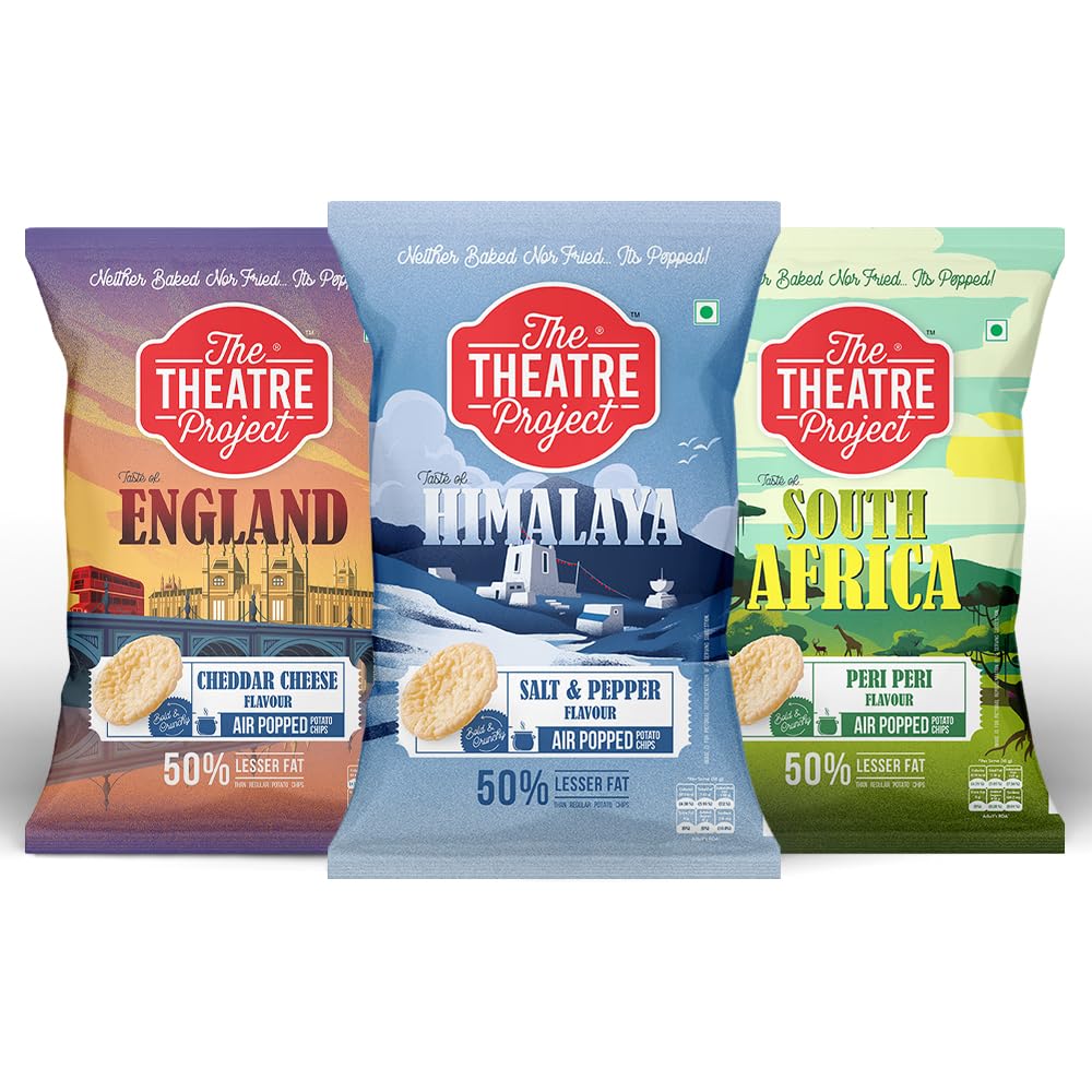 The Theatre Project Air Popped Potato Chips Mixed Box Light & Crispy, Gluten-Free Snack, Assorted Flavours 3 Pouches (162g) (B0C9D27WP6) Amazon Price History, Amazon Price Tracker