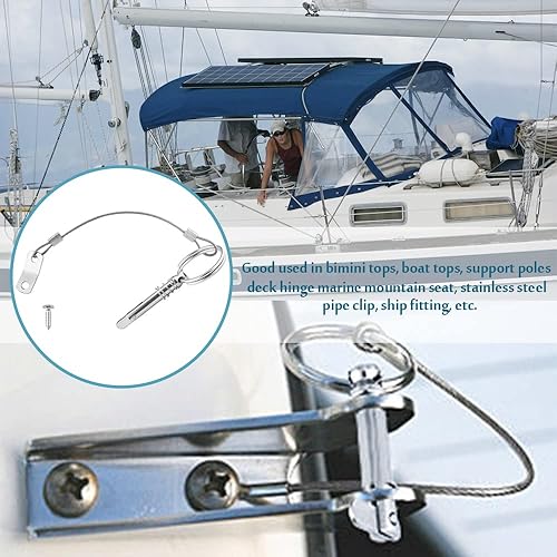 Miniatura 4 de Bimini - Pasador de liberación rápida superior de 14 pulgadas de diámetro con leva de caída y resorte, accesorios de hardware para toldo de barco,