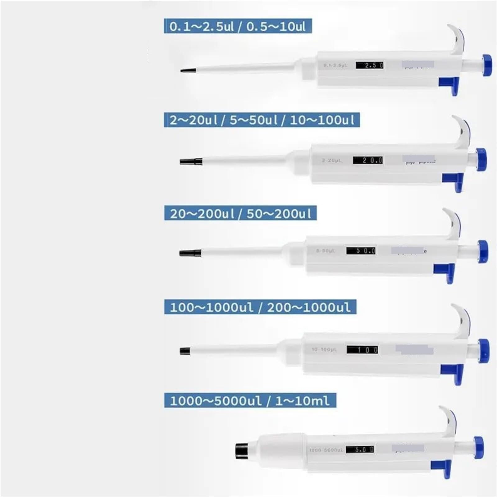Pipetten Pipette, Laborprobenehmer, Probenpistole, 1 Ml Quantifizierung, 5 Ul Einstellbar,Labor(10-100ul)