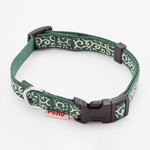 ペティオ (Petio) 首輪 犬雅 唐草カラー グリーン M サイズ