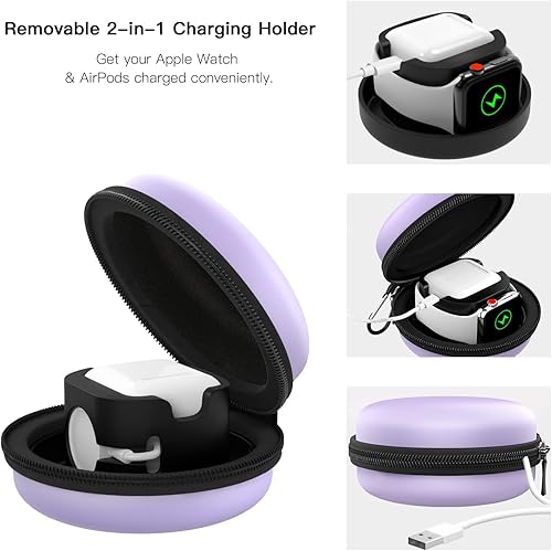 Miniatura 2 de MoKo Funda de viaje compatible con Apple Watch Series 10987654321SE, bolsa protectora portátil de almacenamiento de viaje compatible con iWatch y