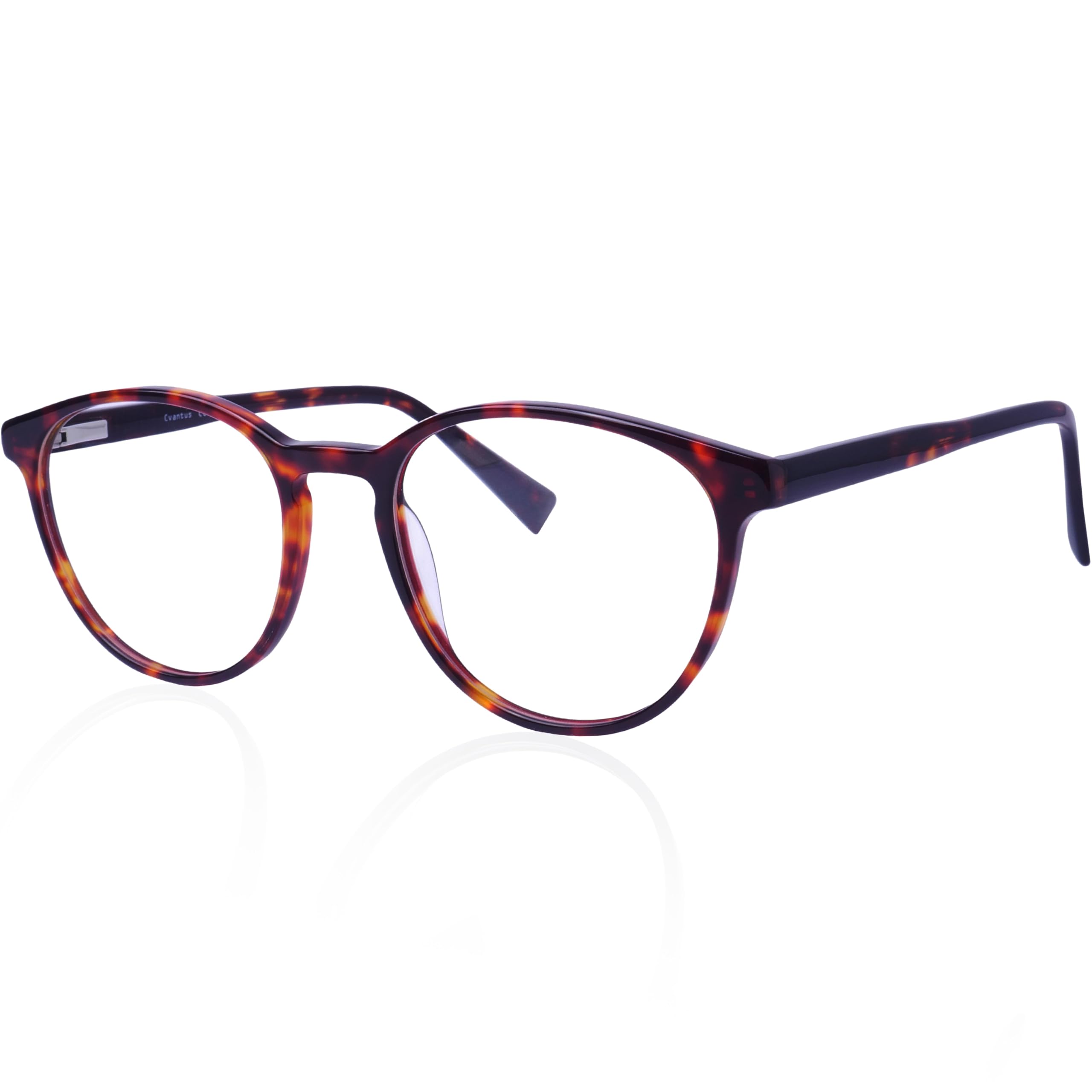 Cvantus Premium Blaulichtfilter Brille Herren & Damen | Blaulicht- und UV-Blocker, Antireflex, Antistatisch | Tortoiseshell Blaulichtfilter Brille Rund| Verschreibungsqualität - Gemacht von Optikern