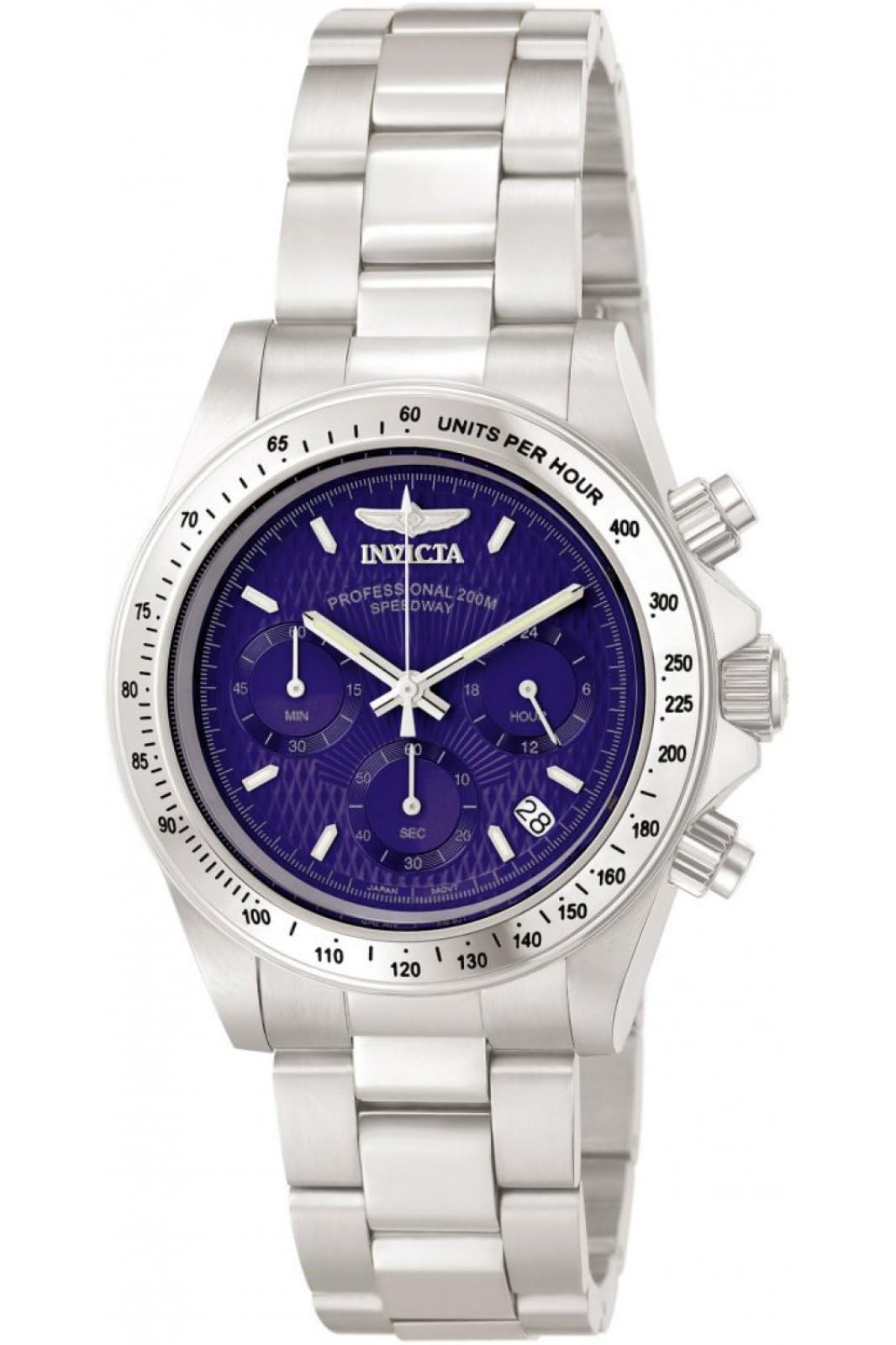 Invicta Speedway Orologio da Uomo in acciaio inossidabile con movimento Quarzo - 39mm, Argento / Blu