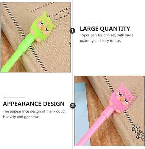 Miniatura 9 de EXCEART 15pcs Signing Pen Gel Ink Pen Gel Pens Come Pen Silicone Ink Gel Pen Gel Pen Cute Cartoon Animal Pens Roller Pen for Office Marker Pen Fresh