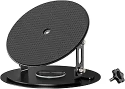 Bettdow Suporte para projetor de aço carbono com parafuso de 6 mm para a maioria dos projetores, base giratória de 360°, suporte ajustável com fácil configuração - preto