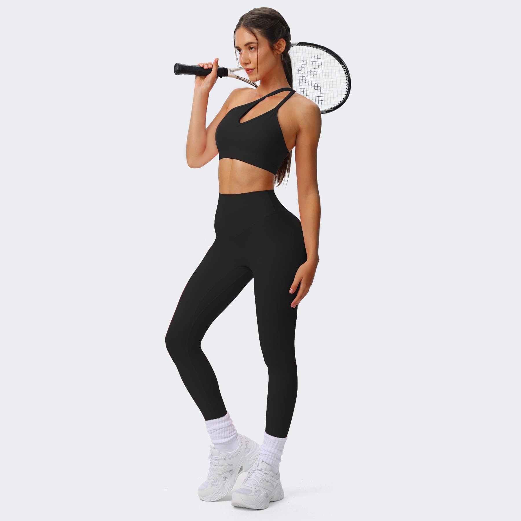 Aoxjox High Waisted Workout Breeze Leggings for Women Tummy Control Buttery Soft Yoga Pants 26
