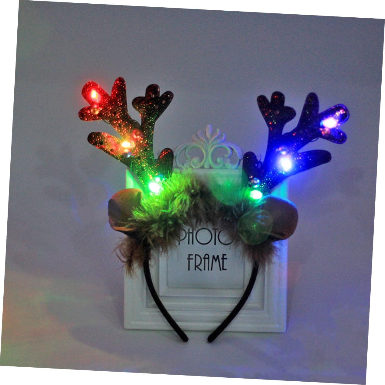 DOITOOL 3stücke Weihnachtsstirnband mit Geweihmotiv Leuchtendes Weihnachtsstirnband Led-haarschmuck für Damen und Junge Mädchen aus Hochwertigem Material