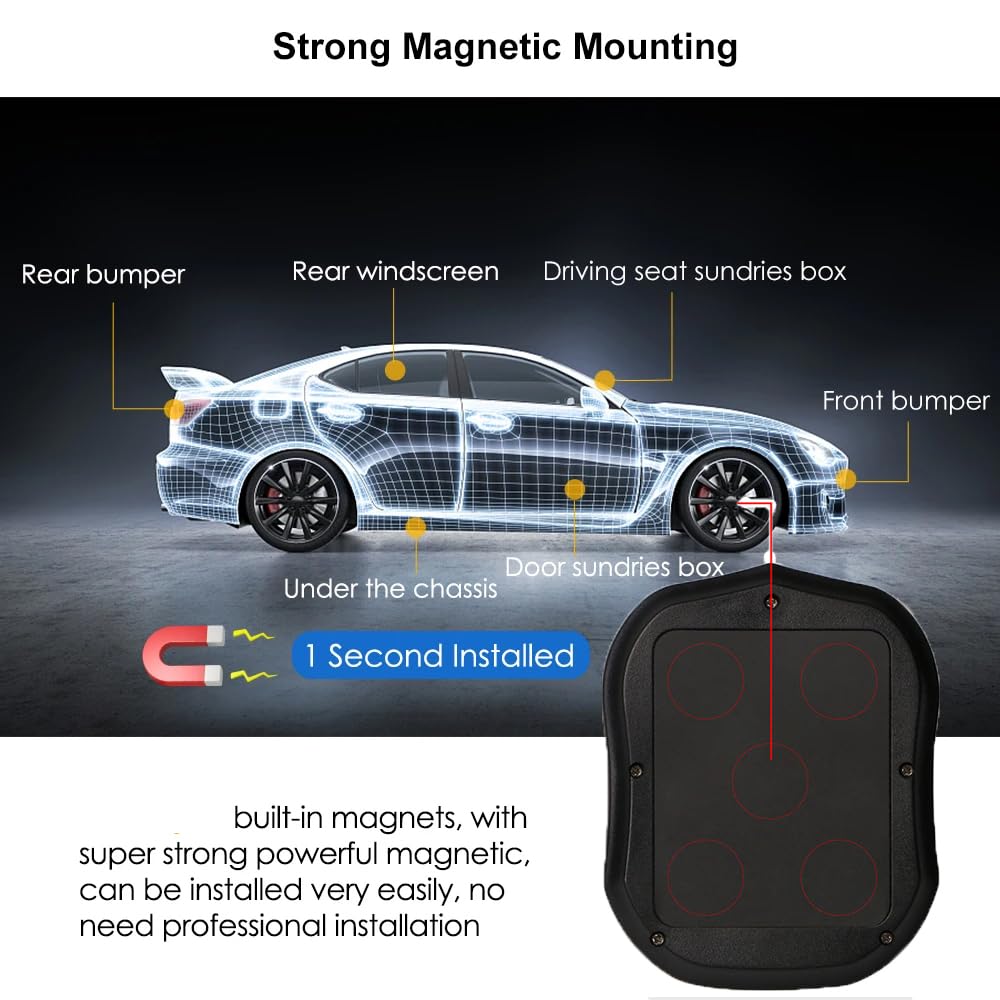 Winnes 4G Localizzatore GPS Tracker 10000mah per Auto,Moto e Altri Veicoli con Magnete Antifurto 4G GPS Impermeabile,SMS/APP/PC Posizione in Tempo Reale,Geo-fence Alarm APP Gratuita Senza Abbonamento