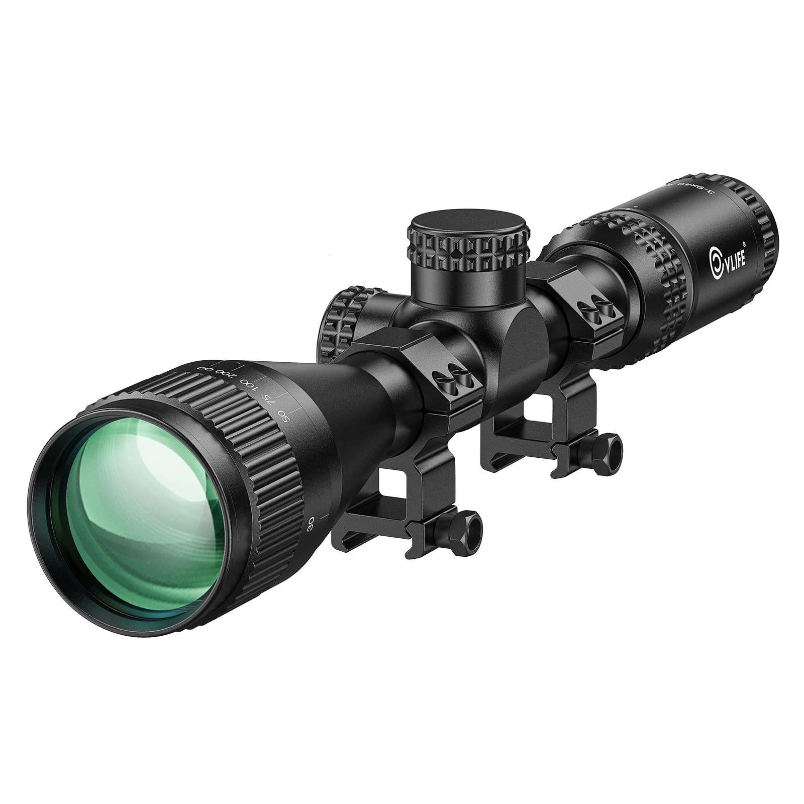 JackalHowl F02 AO Rifle Scope - SFP Hunting Rifle Scope with Parallax Adjustment and 20mm Scope Rings - Second Focal Plane