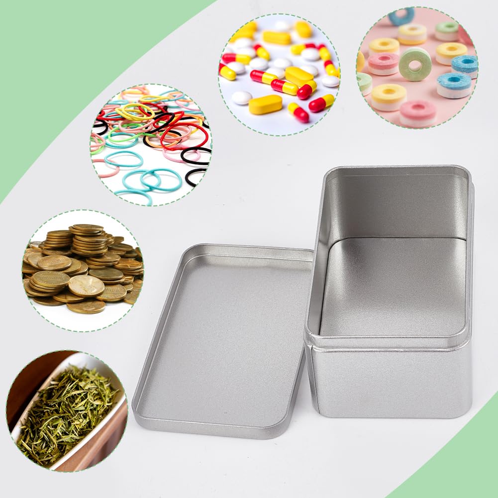 GOMAKERER 1 x vierkante koekjesblik 12,7 x 7,6 x 5,8 cm ijzeren koekjesdoos met deksel voorraaddoos voedselcontainer koekjesblik kleine blikjes voor snoep geschenken