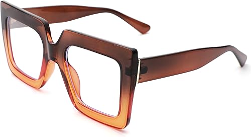 Melpomenia Gafas de luz azul de gran tamaño para mujer, gafas de marco grande de moda, gafas sin receta