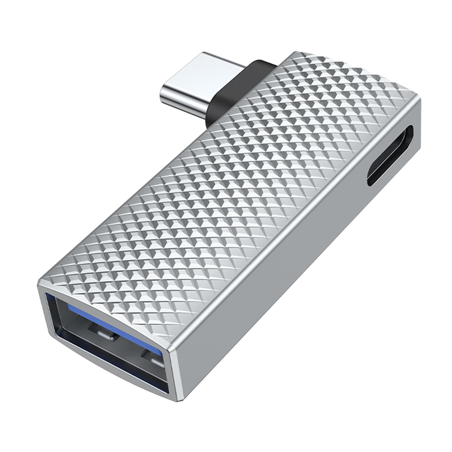 Jadebones 2-in-1 USB C to USB 3.1 Adapter with 100W Type C Charging Port, Thunderbolt 4/3 OTG Converter for Meta Quest 2, Steam Deck, Rog Ally, iPhone 15 Series, iPad, MacBook and More (Silver)