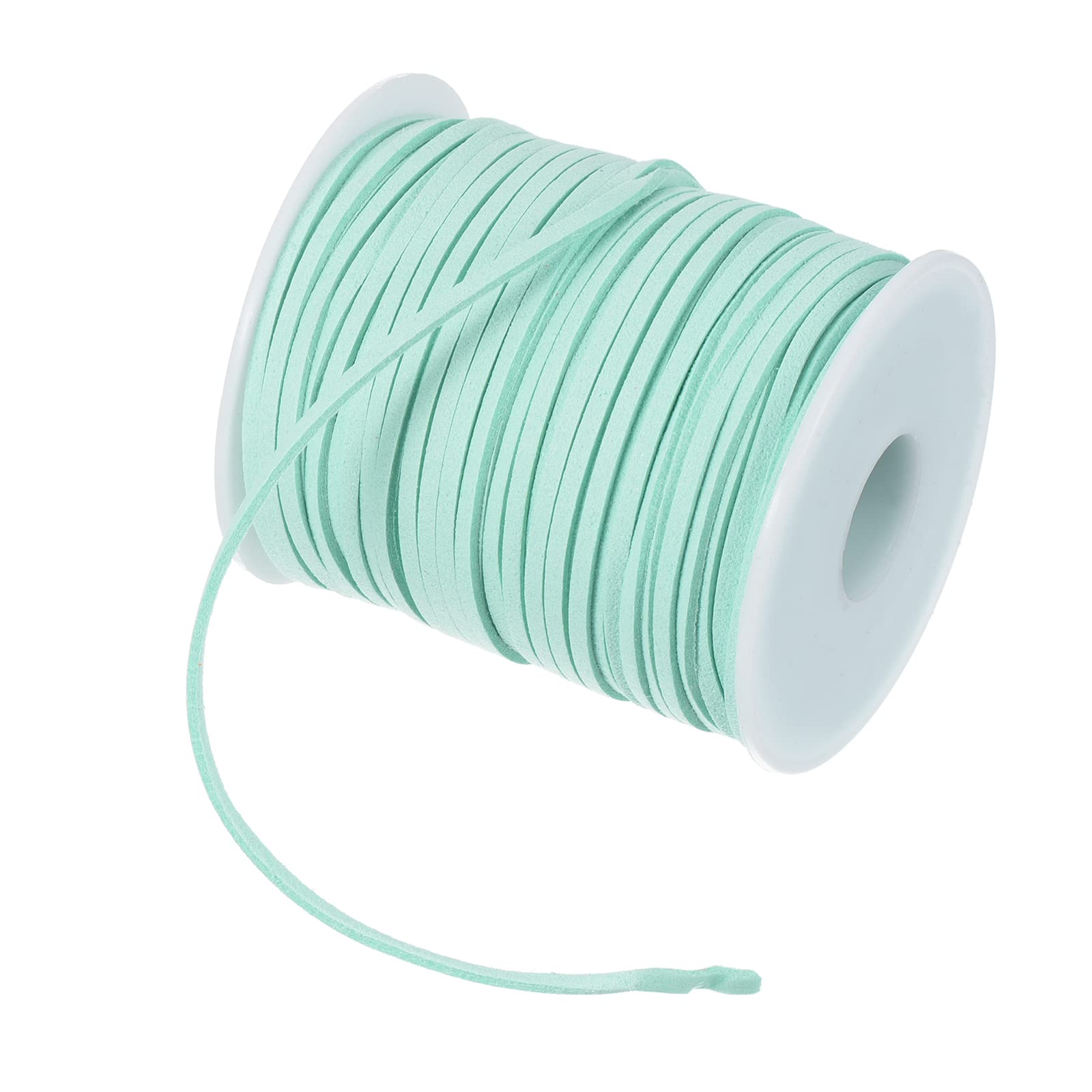 PATIKIL Suede Cord with Roll Spool 3mm 50 Yard, Flat Faux Leather Lace for Necklace Bracelet Jewelry Making Beading DIY Crafts, Blue
