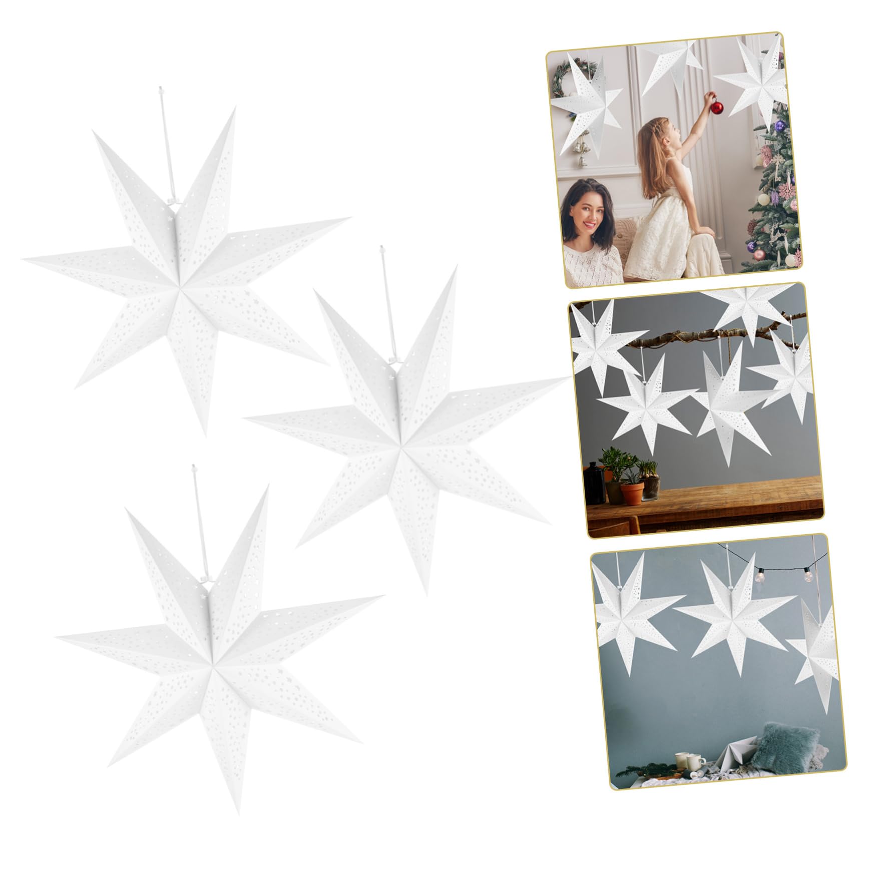 Hemobllo 9stücke Papierstern Lampenschirm Weihnachtsdeko Für Festliche Anlässe Einfach Aufzuhängen Elegantes Design Für Weihnachten Und Partys