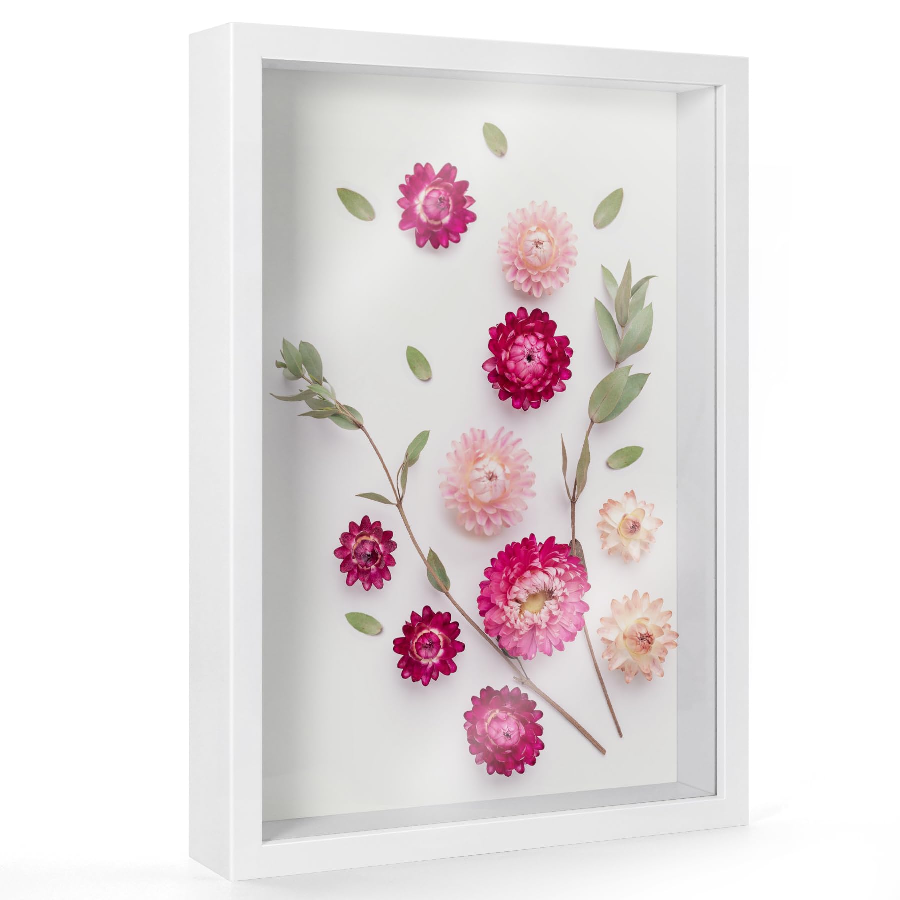 Cornice 3D Profonda per Oggetti, 22 x 27 cm Cornice Portafoto 3D, 3D Ombra Profonda Box con Foglio Acrilico Trasparente, Cornice Contenitore per Souvenir Fiore Medaglia Regali (3CM, Nero