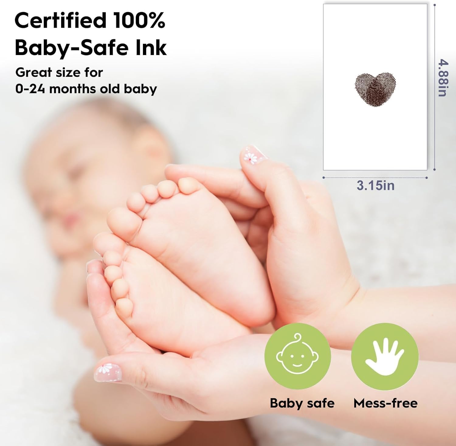 TATUNER Baby Hand and Footprint Kit Inkless - Mess Free Ink Pad, Paw Print Kit for Dogs and Cats, Safe Clean Touch Ink Pads for Newborn Handprints — view 38