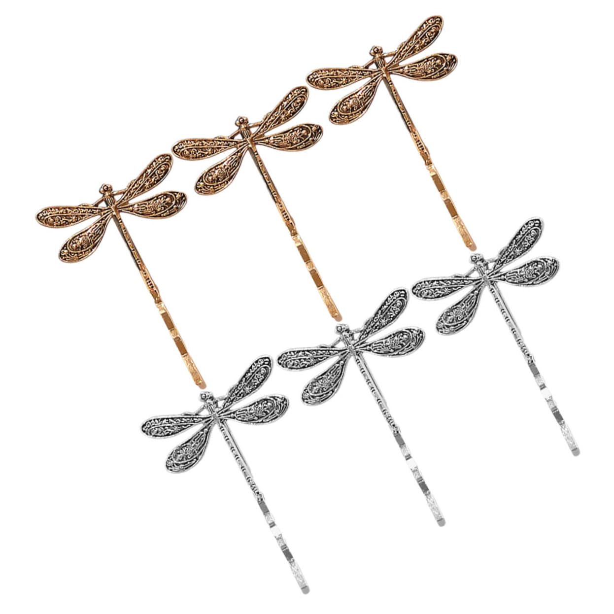 Pince à cheveux libellule vintage en métal ciselé finition bronze pour femme exigeante