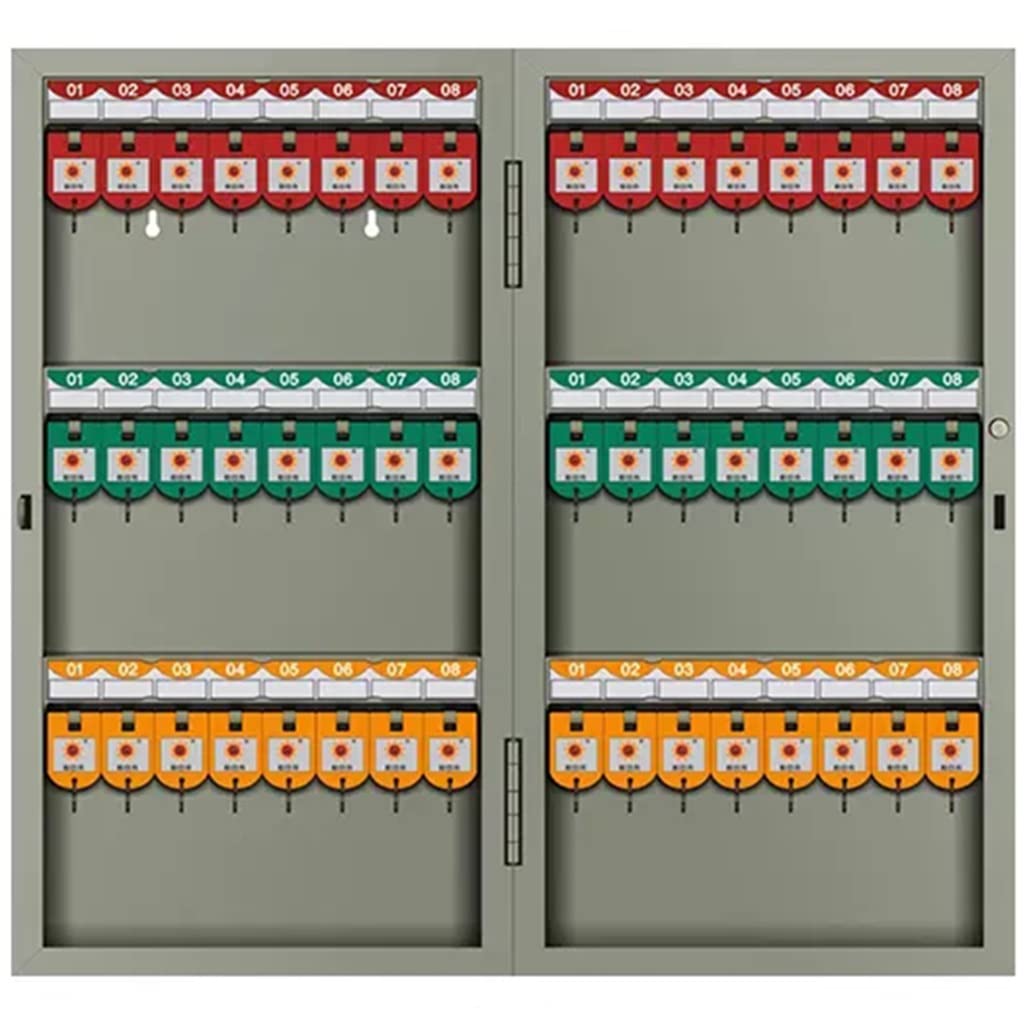 Key cabinets, for Wall 24/32/48/72/96/120-keys Capacity Optional Key Cabinet, Home Painted Steel Security Box(48 Keys)