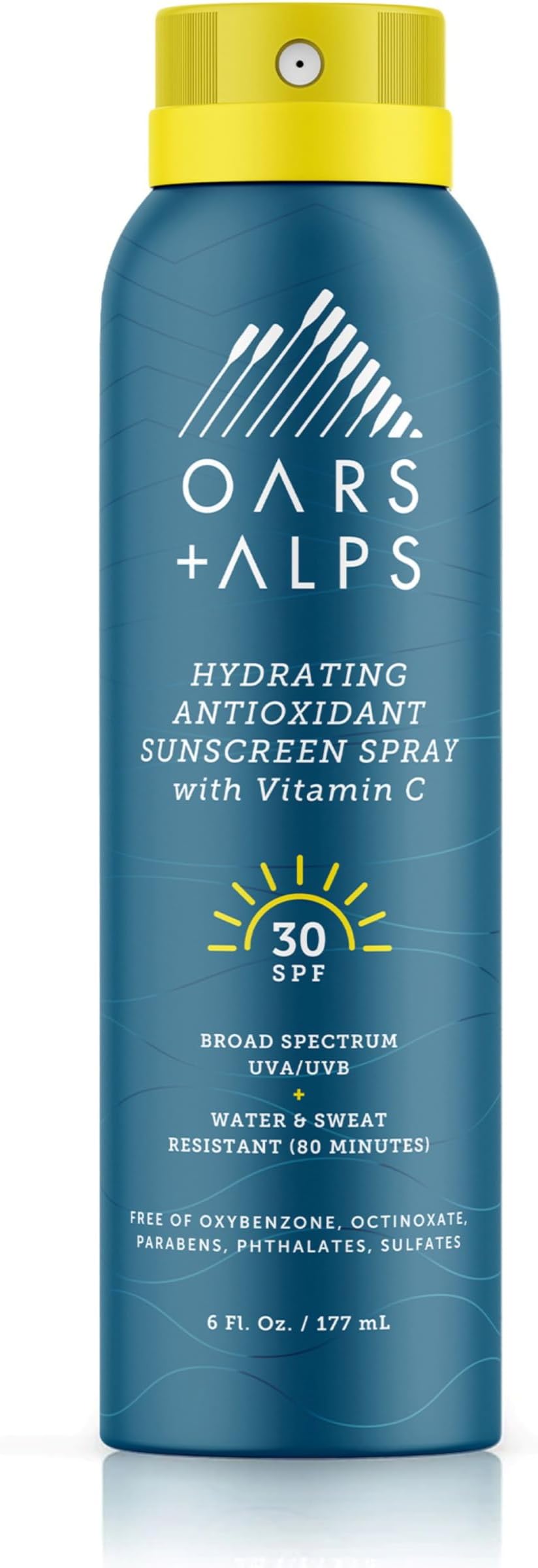 Oars + Alps SPF 30 Face & Body Broad Spectrum Sunscreen Spray | Fast-Absorbing, Lightweight, Non-Greasy, Hawaii Reef Act 104 Compliant, Water-Resistant, Octinoxate + Oxybenzone Free, 6 Oz, 1 Pack