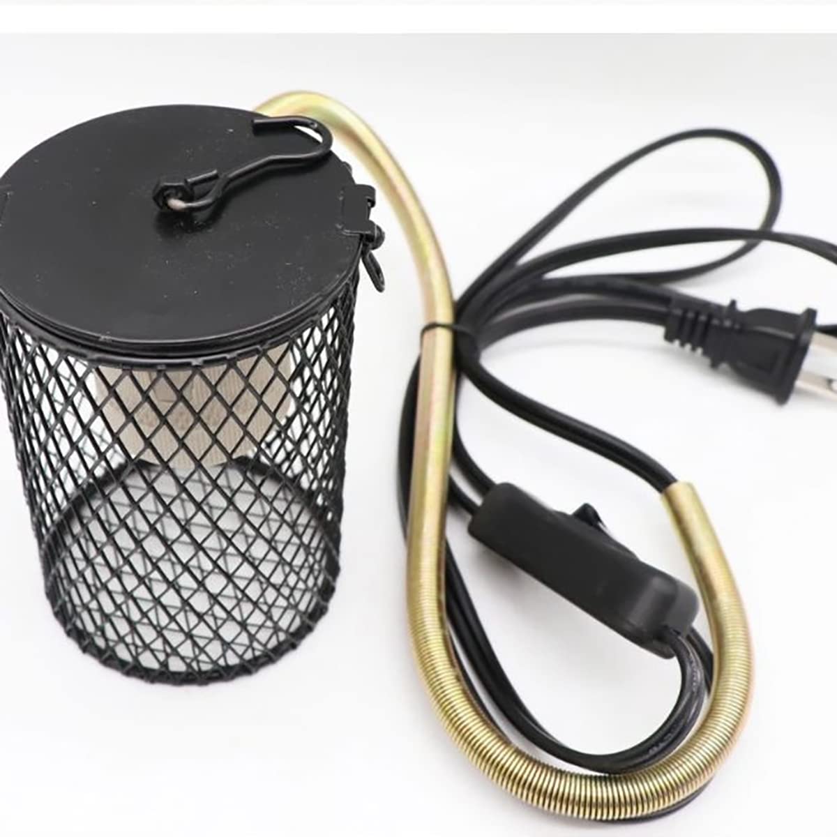 Lámpara Calor 25-100W con Pantalla, Soporte Lámpara Calor Reptil, Pantalla Bombillas Calefacción, para Serpiente Lagarto Gallinero Gallinero Reptil,50W