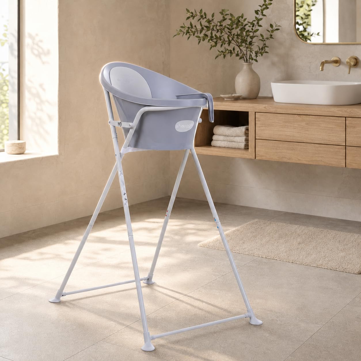 Shnuggle Supporto pieghevole per vasca da bagno per bambini, pieghevole, leggero, facile da riporre, ideale per neonati da 0 a 6 mesi