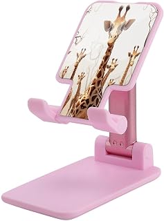 Cute Cartoon Funny Giraffes Phone Stand Portable Travel, Phone Holder for Desk Compatible with iPhone 17/16/15 Pro Max Air, Cell Phone Stand Adjustable Office Accessories