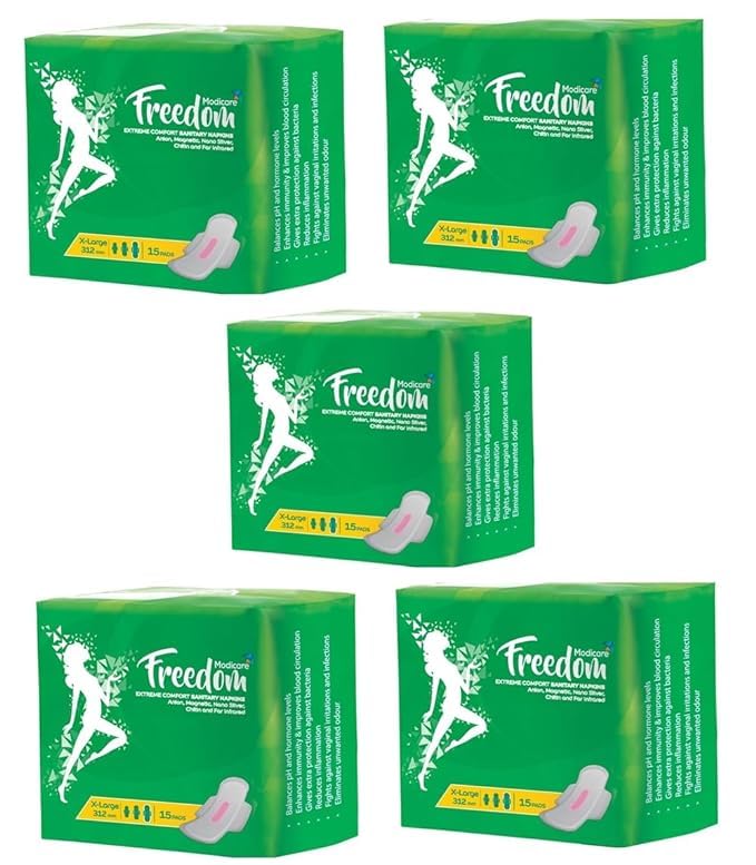 Modicare Freedom Sanitary Napkin | Modicare Sanitary Pads for Women XL - 75 Pads (X-Large, Combo Pack of 5) (B0CYCGMNG6) Amazon Price History, Amazon Price Tracker