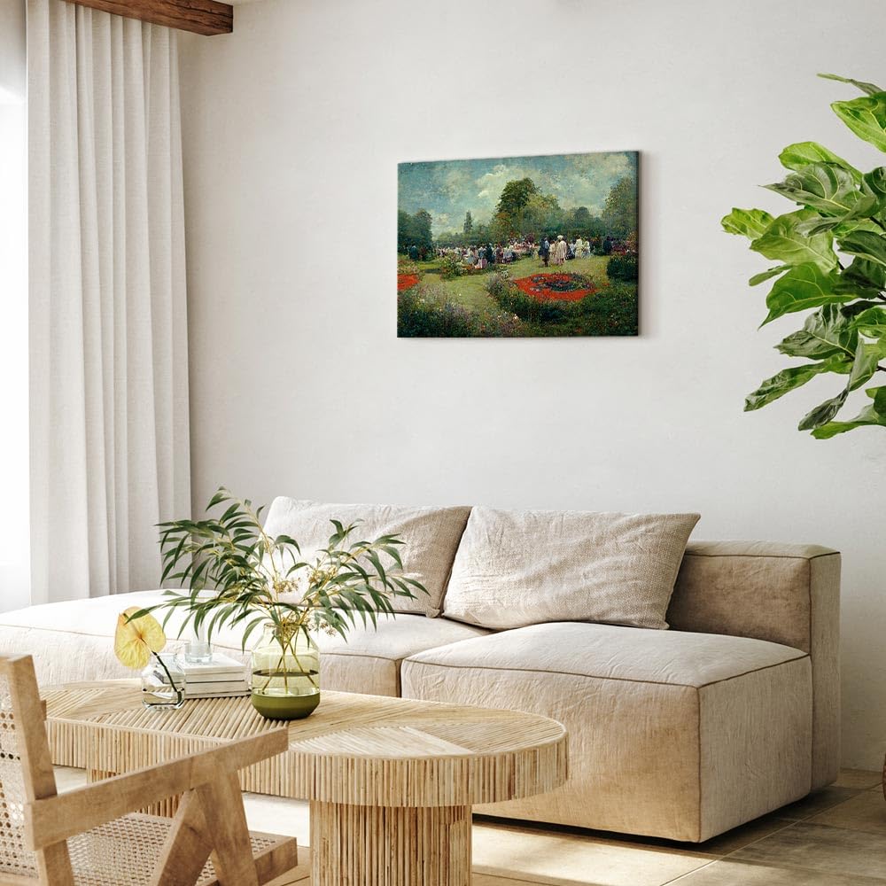 murando - Obraz na Płótnie ze Strukturą Claude Monet Spotkanie w Ogrodzie 60x40 cm - Nowoczesny Obraz Ścienny jak Malowany - Zdjęcie Nowowczesna Dekoracja Ścienna do Sypialni b-B-10324-b-a
