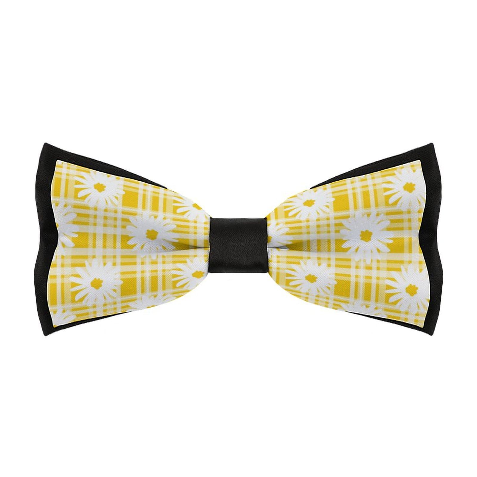 JYYAU Daisy Flowers Bow Tie Adjustable Necktie For Men Business Fashion Pre-tied Tie Neckwear Novelty Accessory For Weddings Party Festival