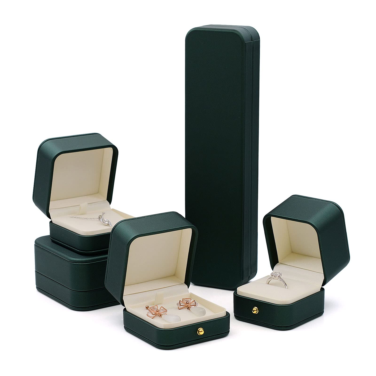 Scatola di Gioielli Contenitore Di Gioielli PU Box Anello In Pelle, Gioielli In Velluto Per Proposta Di Fidanzamento, Matrimonio Regalo-gioielli Custodia Custodia Anello Anello Orecchini Gioielli Punt