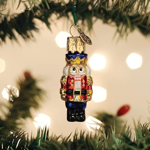 Miniatura 2 de Old World Christmas - Adorno de soldado cascanueces mini de vidrio soplado para árbol de Navidad, decoración festiva artesanal, colección de