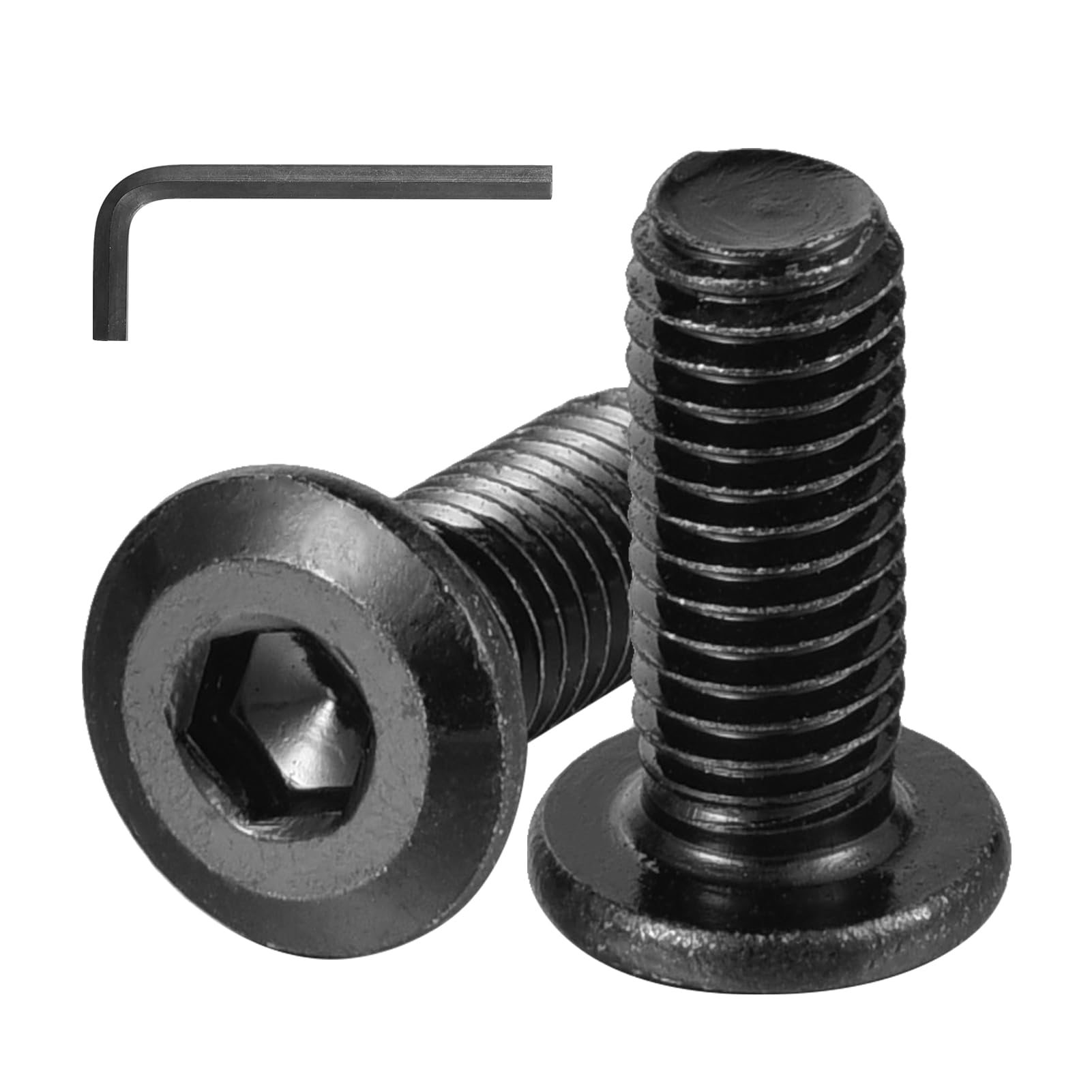 COCO Park M6-1.0 x 10mm Flat Head Socket Head Cap Screws with Hex Spanner Bolts Kit, 304 Stainless Steel 18-8, Full Thread Countersunk Bolts, Black