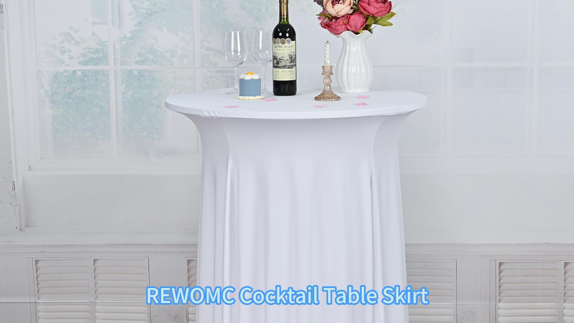 REWOMC Cocktail Tischdecken Mit Wellen-Rock - 61x109 Cm Spandex Dehnbar