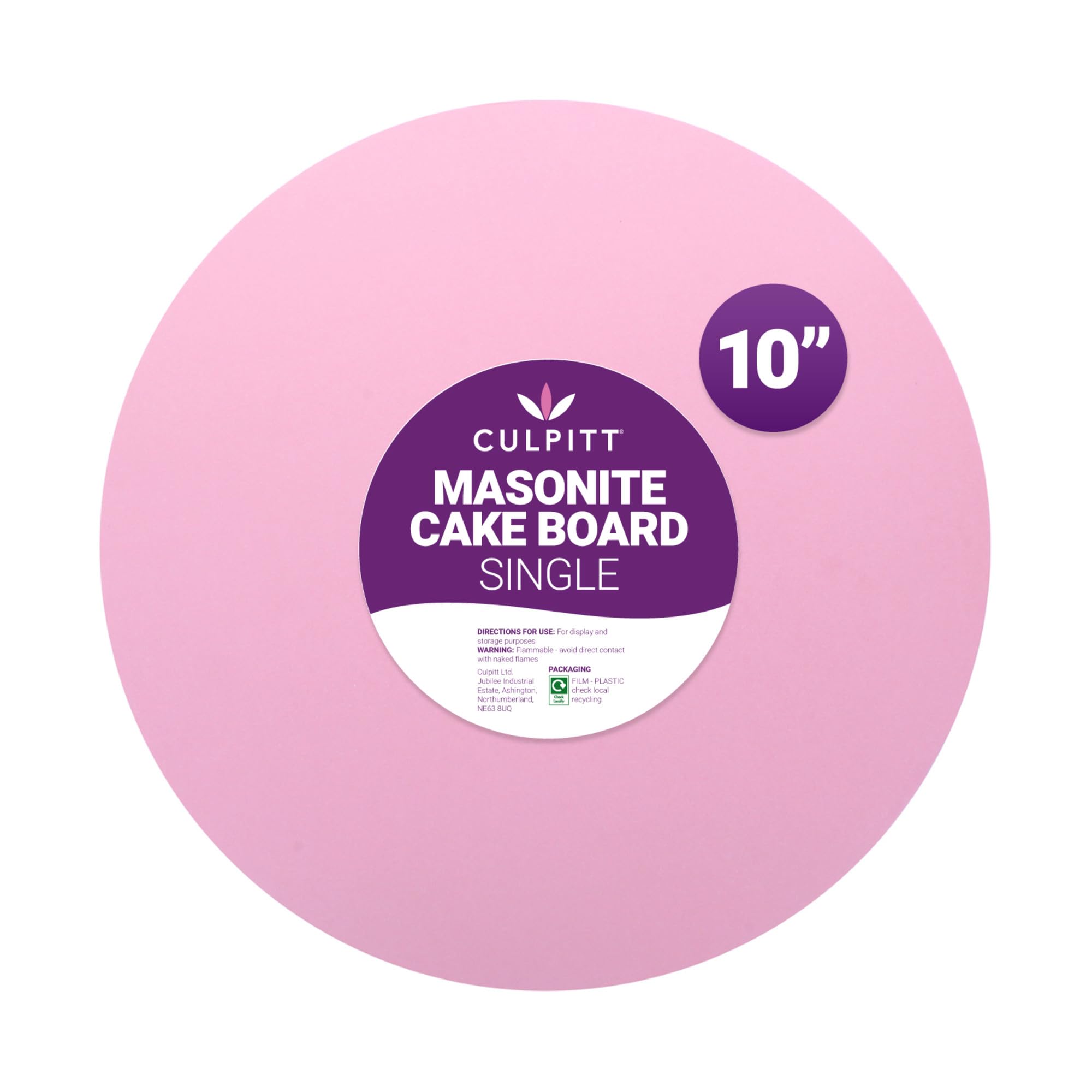 Culpitt Matt Pink Pink 10" Masonite Cake Board, Extra Strong, Round, 5Mm Thick | | 254Mm | 10 Inch Round
