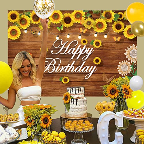 Tsvate SET-SUNFLOWER-TABLE-D Sunflower Party Decorations, Tsvate Sunflower Birthday Decorations, Sunflower Tablecloth thumb #4