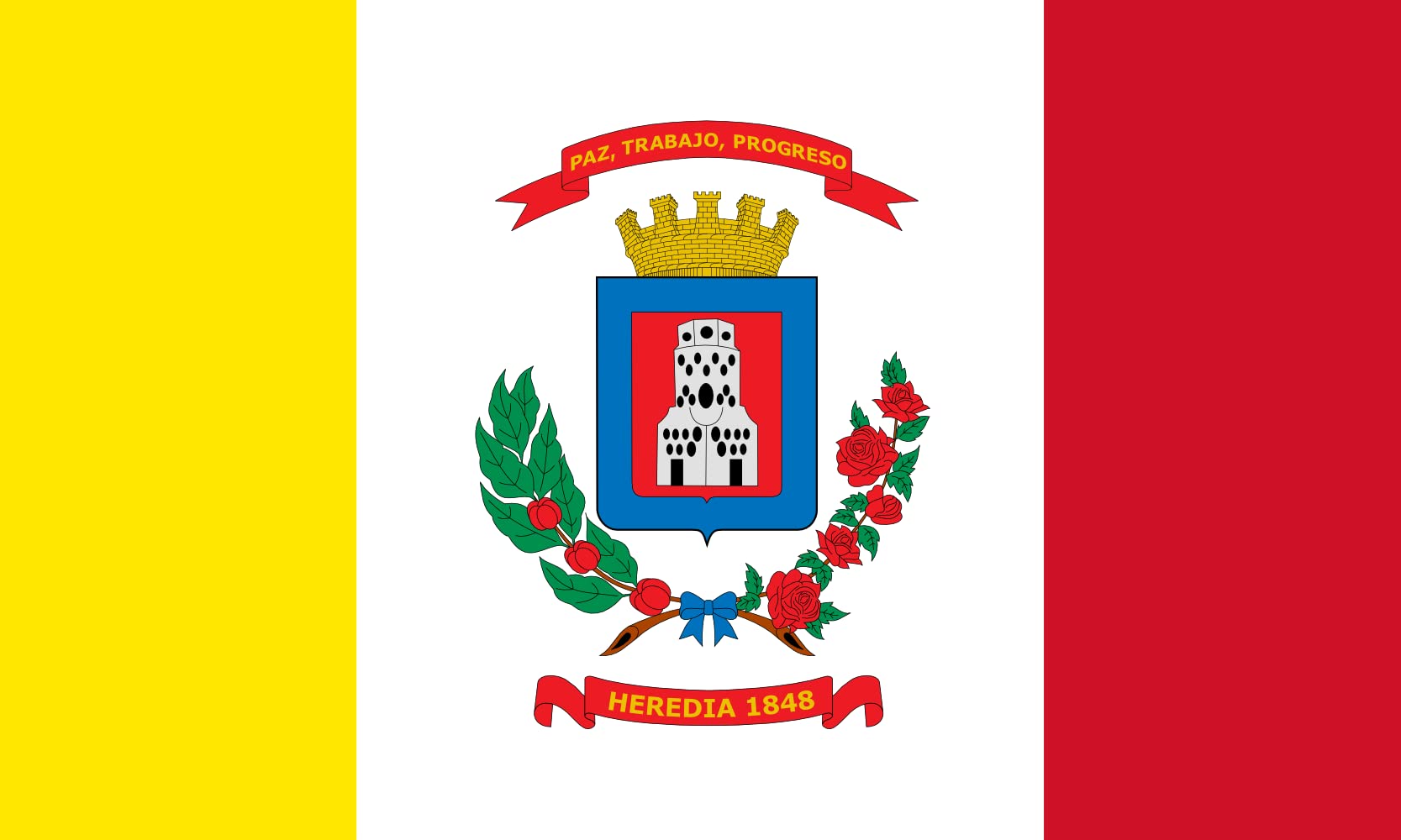 Drapeau Cantón de Heredia grand format pour mât de pavillon extérieur