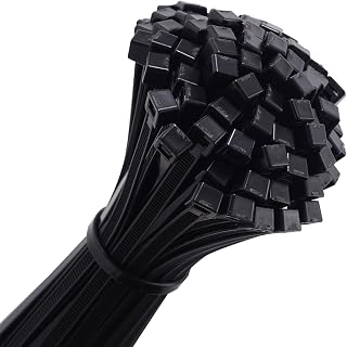 12 inch Black Zip Ties, 100 Pack, 50 LBS Tensile Strength, UV Resistant, Multi-Purpose Self-Locking Nylon Cable Ties for Indoor and Outdoor
