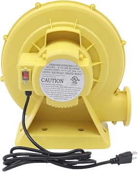 Air Blower, 350W/0.5HP 110V Inflatable Blower, Portable and Powerful Bounce House Blower, 1650Pa Commercial Air Blower Pump Fan, Used for Inflatable Bouncy Castle and Jump Slides, Yellow
