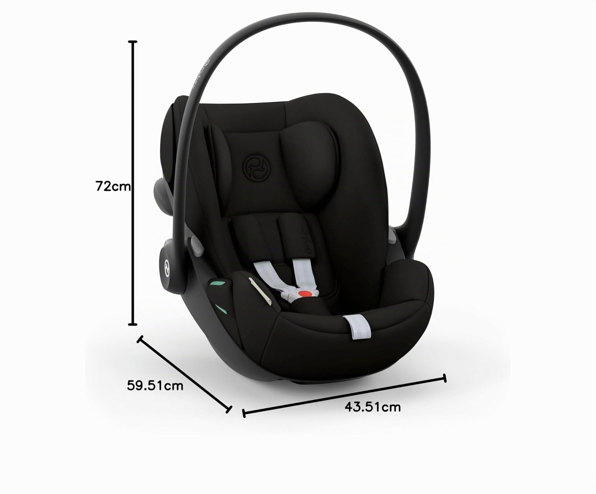 CYBEX Gold Seggiolino auto Cloud G i-Size Comfort, Incl. riduttore per neonati, Dalla nascita a circa 24 mesi, Per bambini da 40 cm a 87 cm, Max. 13 kg, Magic Black