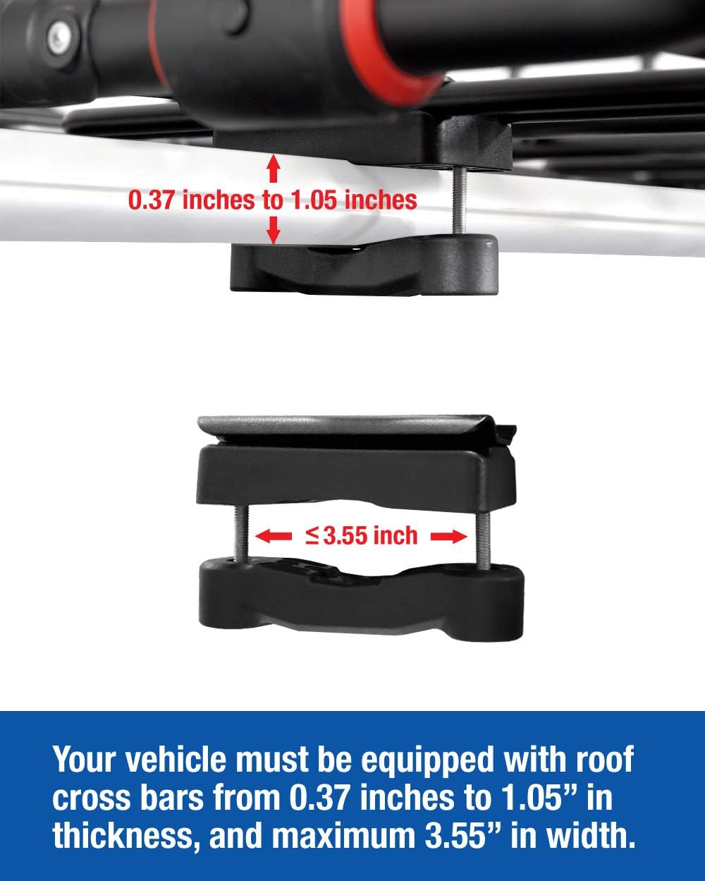 Tyger Auto TG-RK1B976B Super Duty Roof Cargo Basket (L 52" x W 41" x H 8") Luggage Carrier Rack | with Wind Fairing , Black : Automotive