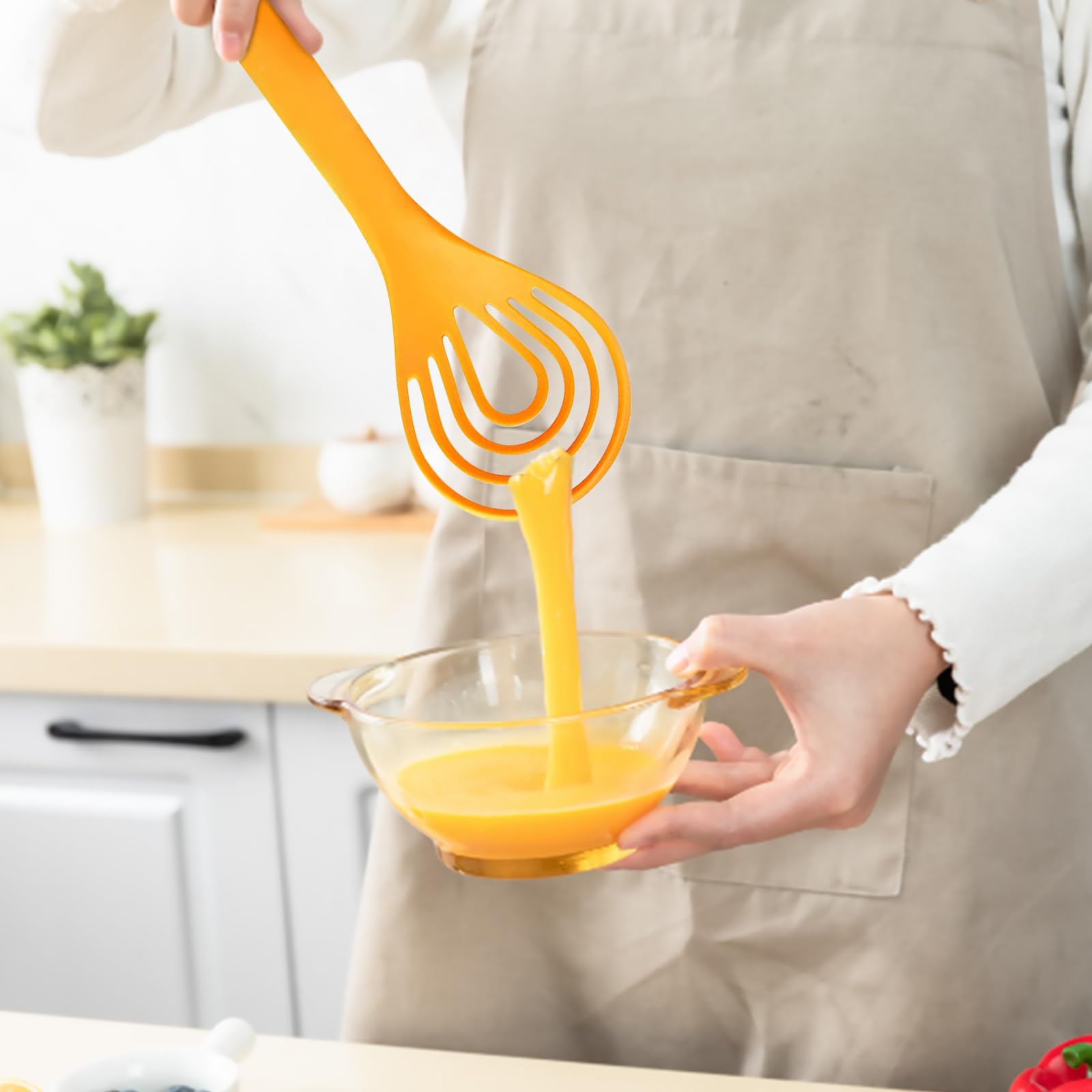 2-Pack Nylon Flat Whisks - Kitchen Mixing Spoons For Baking & Cooking