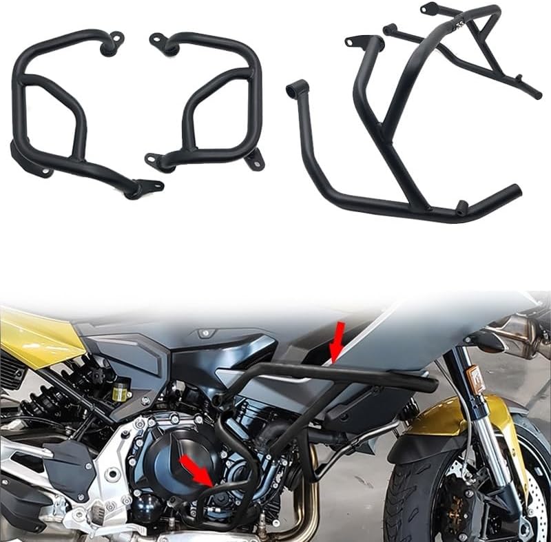 Engine Guard Crash Bars Motorcycle Upper Lower Engine Guard Crash Tank Bar Bumper Fairing Frame Protector for F900R for F900XR 2020 2021 Motorbike Crash Bar Bumper